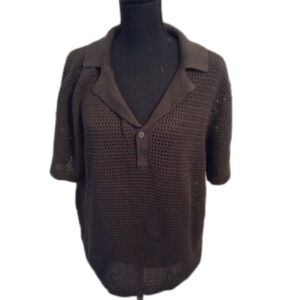 New NWT Sweater Polo Olive Green Men's Short Sleeve XL RSQ